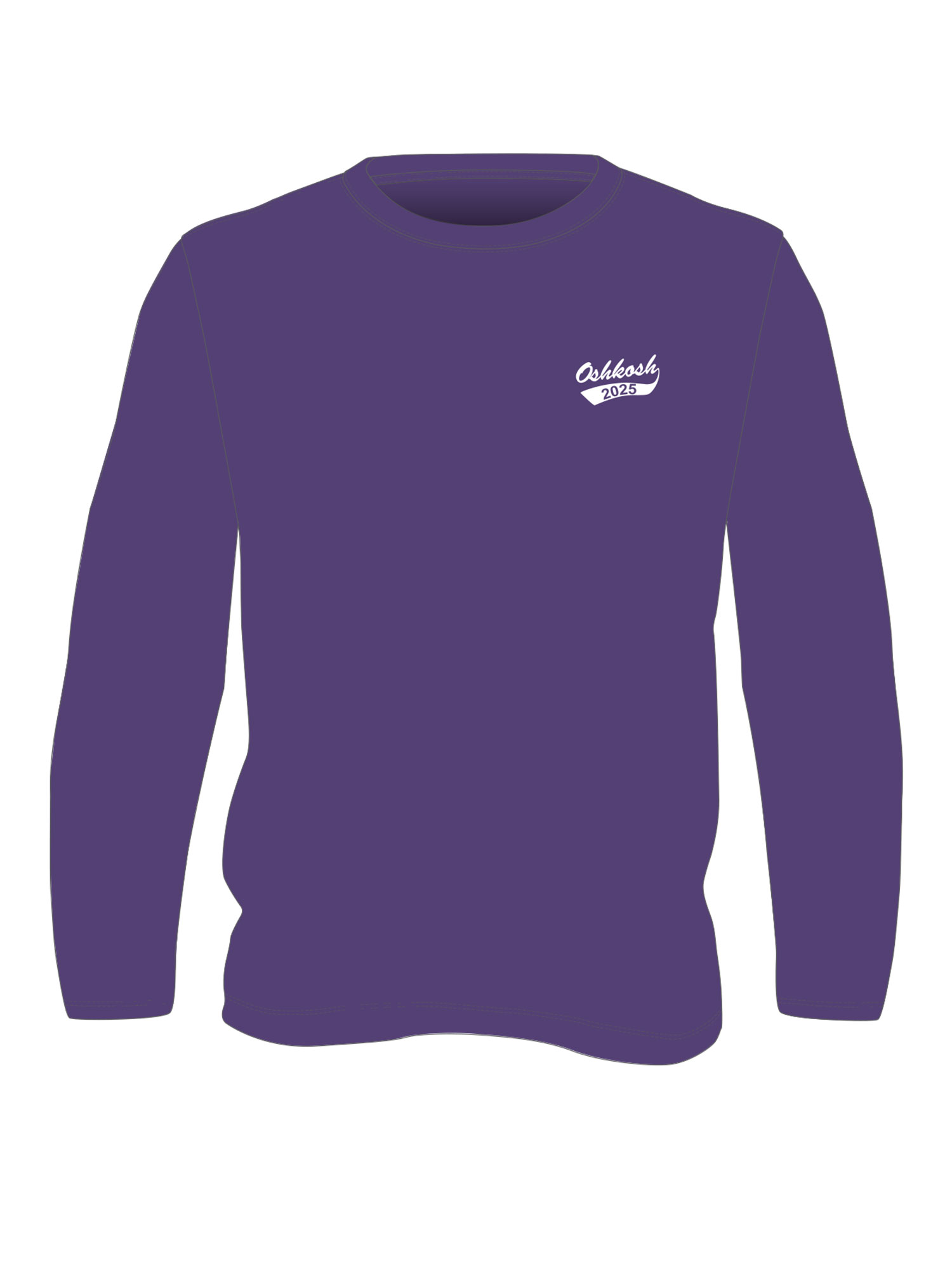 Moisture Wicking Long Sleeve T-Shirt Purple - Front